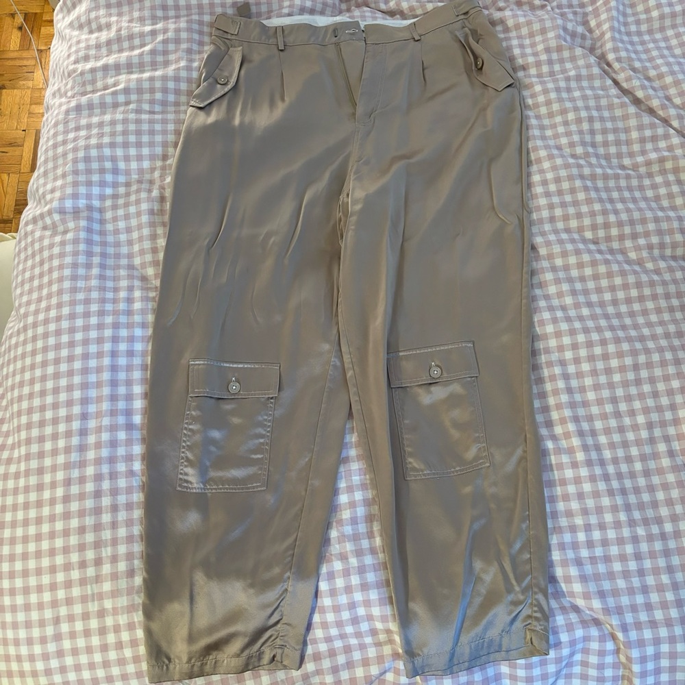 Silk Cargo Pants